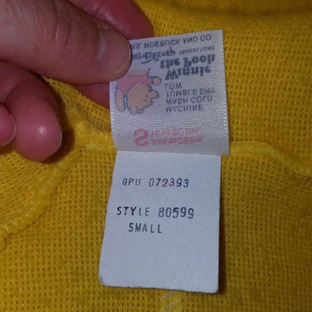VTG Disney Winnie Pooh Yellow Hooded Sleeper Sears Roebuck & Co Small 15-20 lbs